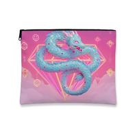 Bolsa de maquillaje de dragón de fantasía, colorida bolsa de cosméticos de viaje para mujer, organizador portátil con cremallera, regalo para festivales y ocasiones, días nublados divertidos