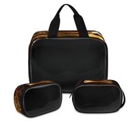 Bolsa de maquillaje de fútbol para mujeres y hombres, bolsa de cosméticos translúcida de fútbol de fuego, bolsa de baño, bolsa de ducha, bolsa de ducha, 3 piezas, organizador de cosméticos de viaje,