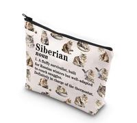 Bolsa de maquillaje de gato siberiano, regalos para amantes de los gatos siberianos, regalos para dueños de gatos siberianos, bolsa con cremallera para mamá siberiana, Reino Unido siberiano