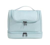 Bolsa de maquillaje de gran capacidad, bolsa de maquillaje de doble capa, 9.45 × 4.33 × 7.87 pulgadas Separación húmeda en seco Bolsa de almacenamiento de cosméticos portátil para viajes, viajes de