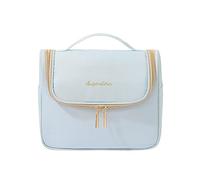 Bolsa de maquillaje de gran capacidad para mujer, organizador de artículos de tocador, multifunción, bolsa de viaje portátil, bolsas de maquillaje para mujer, azul claro