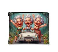 Bolsa de maquillaje de humor vintage, divertida bolsa de viaje para mujer, organizador portátil de lona con cremallera, elección perfecta para festivales y salidas de primavera, Varios colores, 7x9