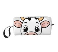 Bolsa de maquillaje de impresión de vaca de leche de dibujos animados para mujeres niñas,Bolsa de cosméticos bolsa de viaje cosméticos bolsa de aseo de viaje, blanco, talla única, Blanco 1, One size