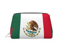 Bolsa de maquillaje de la bandera de México, bolsa de maquillaje de viaje con compartimentos, bolsa de aseo portátil para mujer, Silver, One Size