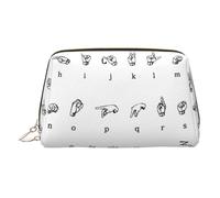 Bolsa de maquillaje de lenguaje de signos del alfabeto, bolsa de maquillaje de viaje con compartimentos, bolsa de aseo portátil para mujer, Gold, One Size