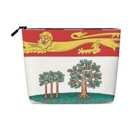 Bolsa de maquillaje de lino sintético con la bandera de la Isla del Príncipe Eduardo, estuche de viaje