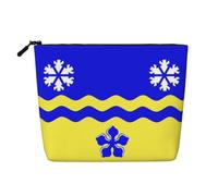 Bolsa de maquillaje de lino sintético con la bandera del Príncipe George - Estuche de viaje ligero