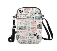 Bolsa de maquillaje de lona inspirada en la cita del consejero escolar, Counselor Cr Eu, Bolsa de cosméticos con impresión