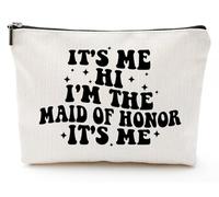 Bolsa de maquillaje de lona, regalos de propuesta de dama de honor, divertidos regalos de boda para damas de honor, accesorios de fiesta nupcial, idea de regalo para novia tribu, It's Me Hi I'm The