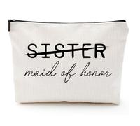 Bolsa de maquillaje de lona, regalos de propuesta de dama de honor, divertidos regalos de boda para damas de honor, accesorios de fiesta nupcial, idea de regalo para novia tribu, Sister Maid of Honor