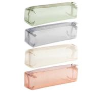 Bolsa De Maquillaje De Malla De 4 Piezas, Bolsa De Almacenamiento Pequeña Transparente Multifuncional, Bolsa De Almacenamiento De Color Sólido Simple, Bolsa De Almacenamiento De Malla.