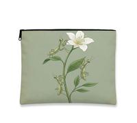 Bolsa de maquillaje de mantis rezadora, moderna bolsa de viaje minimalista con flores para mujeres y niñas, organizador portátil de lona con cremallera, 17,8 x 22,8 cm