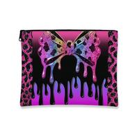 Bolsa de maquillaje de mariposa con purpurina, colorido estampado animal brillante, bolsa de viaje para mujeres, organizador portátil de lona con cremallera, regalo de festival, bolsa de aseo para el
