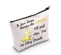 Bolsa de maquillaje de música country, regalos de música country If Love Keeps Giving Me Lemons I'll Just Mix 'Em in My Drink Country Singer Merch, Limones Reino Unido