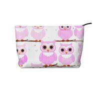 Bolsa de maquillaje de pana con diseño de búho, versátil bolsa de cosméticos con cremallera para uso diario y organizador de capacidad de viaje, Black, Talla única