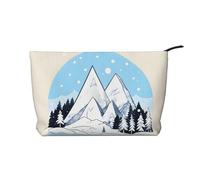 Bolsa de maquillaje de pana con tapa de nieve, versátil bolsa de cosméticos con cremallera para uso diario y organizador de capacidad de viaje, Black, Talla única