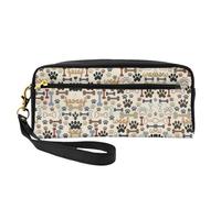 Bolsa de maquillaje de pata de perro con diseño de huesos, bolsa de cosméticos de viaje, bolsas de maquillaje para mujer, estuche organizador de maquillaje, artículos esenciales de viaje, Black, Talla