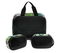 Bolsa de maquillaje de pavo real y mariposa para mujeres y hombres, bolsa de cosméticos translúcida de pavo real, bolsa de baño, bolsa de ducha, 3 piezas, organizador de cosméticos de viaje, color,
