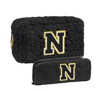 Bolsa de maquillaje de pelo de cordero con bolsa de pinceles de maquillaje, regalo de cumpleaños personalizado para el mejor, regalo único para negro bolsa de maquillaje caro (N, One Size)