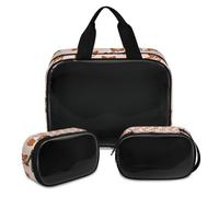 Bolsa de maquillaje de perro corgis de dibujos animados para mujeres y hombres, bolsa de cosméticos translúcida de perro, bolsa de baño, bolsa de ducha, 3 piezas, organizador de cosméticos de viaje,