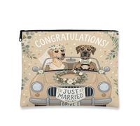 Bolsa de maquillaje de perro gran danés para boda, divertido matrimonio, bolsa de viaje para mujeres y niñas, organizador portátil pequeño de lona con cremallera, 7 x 9 pulgadas