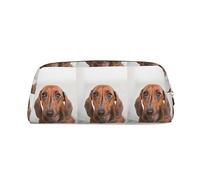 Bolsa de maquillaje de perro triste, estuche de cuero, bolsa de aseo de viaje, bolsa de cosméticos, bolsa de almacenamiento diario para mujeres, Gold, Talla única, Organizador de bolsas