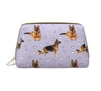 Bolsa de maquillaje de piel, bolsa de maquillaje de gran capacidad, bolsa de maquillaje para perros, bolsa de maquillaje