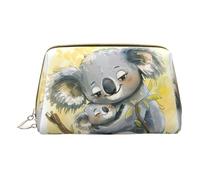 Bolsa de maquillaje de piel con estampado de gnomos divertidos de Navidad, pequeña bolsa de cosméticos de viaje para mujer, organizador de cosméticos para bolso, Lindo koala mamá y bebé, One Size