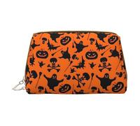 Bolsa de maquillaje de piel con estampado "Happy Valentine's Day" para mujer, bolsa de maquillaje organizadora de cosméticos para bolso, Halloween., One Size