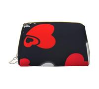 Bolsa de maquillaje de piel con estampado "Happy Valentine's Day" para mujer, bolsa de maquillaje organizadora de cosméticos para bolso, iPhone 7 4.7 " - dorado, Talla única
