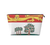 Bolsa de maquillaje de piel con la bandera de la Isla del Príncipe Eduardo - Bolsa de cosméticos impermeable