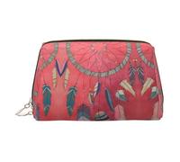 Bolsa de maquillaje de piel dorada, bolsa de cosméticos de viaje con estampado de amuleto de chamán, organizador de artículos de aseo portátil, bolsa con cremallera para uso diario, Gold, Talla única