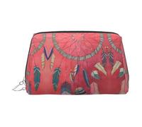 Bolsa de maquillaje de piel dorada, bolsa de cosméticos de viaje con estampado de amuleto de chamán, organizador de artículos de aseo portátil, bolsa con cremallera para uso diario, Silver, Talla