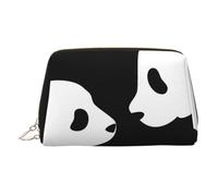 Bolsa de maquillaje de piel dorada, bolsa de cosméticos de viaje con estampado de animales panda, organizador de artículos de aseo portátil, bolsa con cremallera para uso diario, Gold, Talla única