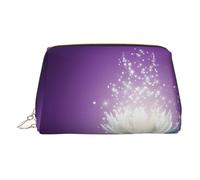 Bolsa de maquillaje de piel dorada, bolsa de cosméticos de viaje con estampado de flor de loto para mujer, organizador pequeño con asa, bolsa con cremallera, Gold, Talla única
