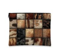 Bolsa de maquillaje de piel sintética, bolsa de cosméticos de viaje suave con estampado animal para mujeres, organizador portátil con cremallera, regalo de estilo salvaje para festivales y uso diario