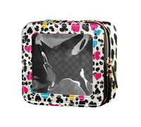 Bolsa de maquillaje de piel transparente con estampado de piel de guepardo Texas Hold'em, bolsa de aseo de viaje para viajes