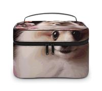 Bolsa de Maquillaje de Pomerania y Flores, Bolsa de Viaje para artículos de tocador, Estuche de Maquillaje, Bolsas de Almacenamiento para Accesorios, champú.