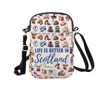 Bolsa de maquillaje de recuerdo de Escocia, regalo de viaje, bolsa de maquillaje de Escocia, Life is Better in Scotland para los amantes de Escocia, En Escocia Cr Eu, Bolsa de cosméticos con impresión