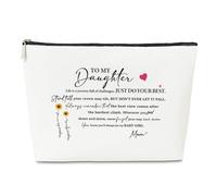 Bolsa de maquillaje de regalo para hija de mamá, papá a mi hija para fiesta de cumpleaños, aniversario, boda, Acción de Gracias, Navidad, despedida de soltera, regalo de agradecimiento o graduación