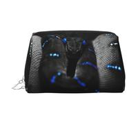 Bolsa de maquillaje de serpiente 3D con compartimentos, bolsa de aseo portátil para mujer, Silver, One Size