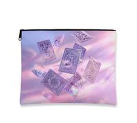 Bolsa de maquillaje de tarot místico, tarjetas de ensueño vintage, bolsas de viaje para mujeres, bolsa pequeña de lona portátil con cremallera, regalo de festival, organizador de neceser para el