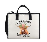 Bolsa de maquillaje de vaca de las tierras altas, regalo para amantes de las vacas de las tierras altas, bolsa con cremallera, Highland Cows - Bolsa de mano (2 unidades), moda