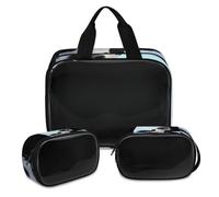 Bolsa de maquillaje de vacas lindas para mujeres y hombres, bolsa de cosméticos translúcida de vacas, bolsa de baño, bolsa de ducha, 3 piezas, organizador de cosméticos de viaje, color, XL, Neceser de