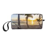 Bolsa de maquillaje de viaje, bolsa de aseo portátil, bolsa de cosméticos de viaje de gran capacidad, bolsa de cosméticos de viaje de playa paraíso, Como se muestra en la imagen, Talla única,