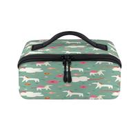 Bolsa de maquillaje de viaje con bonitos unicornios mágicos, impermeable, abierta, plana, para artículos de tocador, cosméticos, organizador de viaje para mujeres y hombres