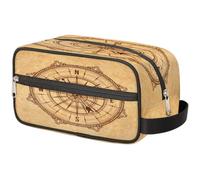 Bolsa de maquillaje de viaje con brújula vintage para mujeres, hombres, niños, niñas, niños, bolsa de lavado con brújula, bolsa organizadora de artículos de tocador y artículos de tocador, color,