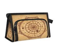 Bolsa de maquillaje de viaje con brújula vintage para mujeres, hombres, niños, niñas, niños, brújula, multiusos, bolsa de lavado, bolsa de aseo personal, cosméticos, bolsa de ducha, organizador,