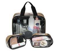 Bolsa de maquillaje de viaje con diseño de animales para mujeres y hombres, lindo perro maltés, bolsas de cosméticos translúcidas, 3 piezas, bolsa grande para ducha, organizador de artículos de