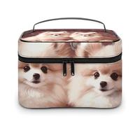Bolsa de Maquillaje de Viaje con diseño de Cachorros de Pomerania y Point, Neceser de Maquillaje, Estuche de Maquillaje, Bolsas de Almacenamiento para Accesorios, champú.
